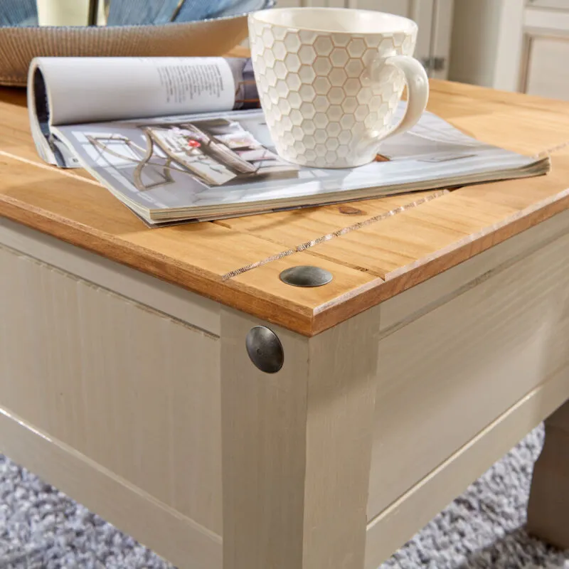 1 Drawer Coffee Table in Oak & Cream