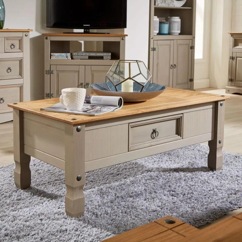 1 Drawer Coffee Table in Oak & Cream