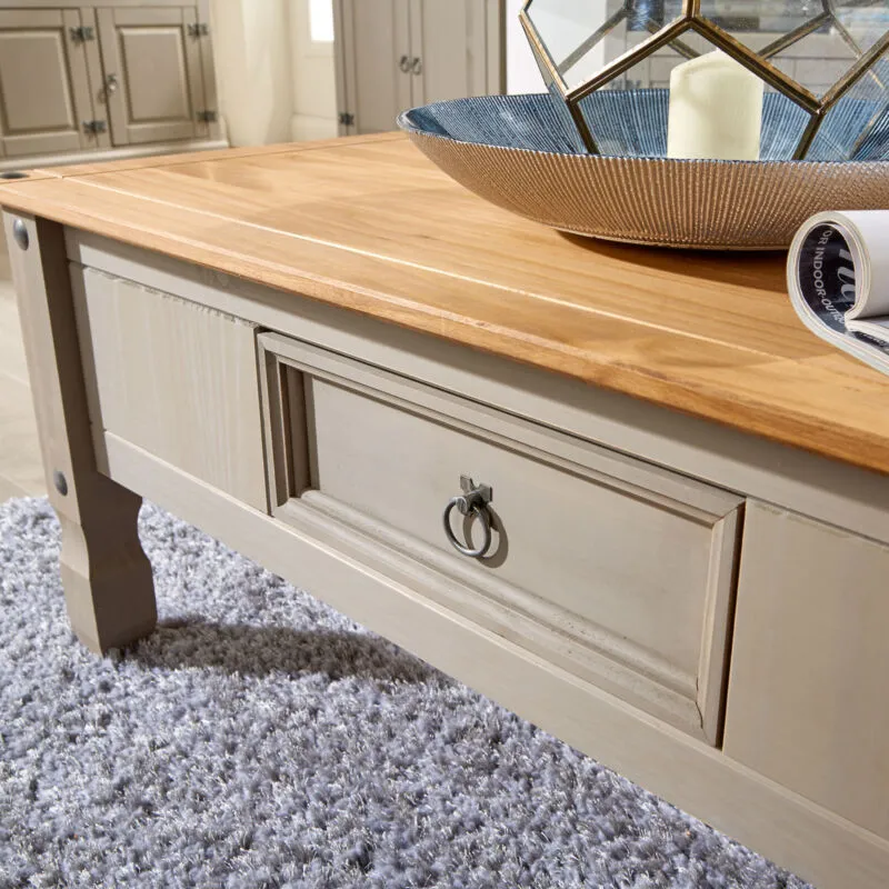 1 Drawer Coffee Table in Oak & Cream