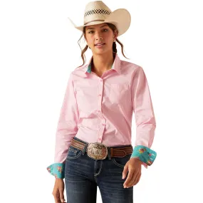 10048884 Ariat Women's Kirby Long Sleeve Stretch Shirt - Camella Rose Stripe