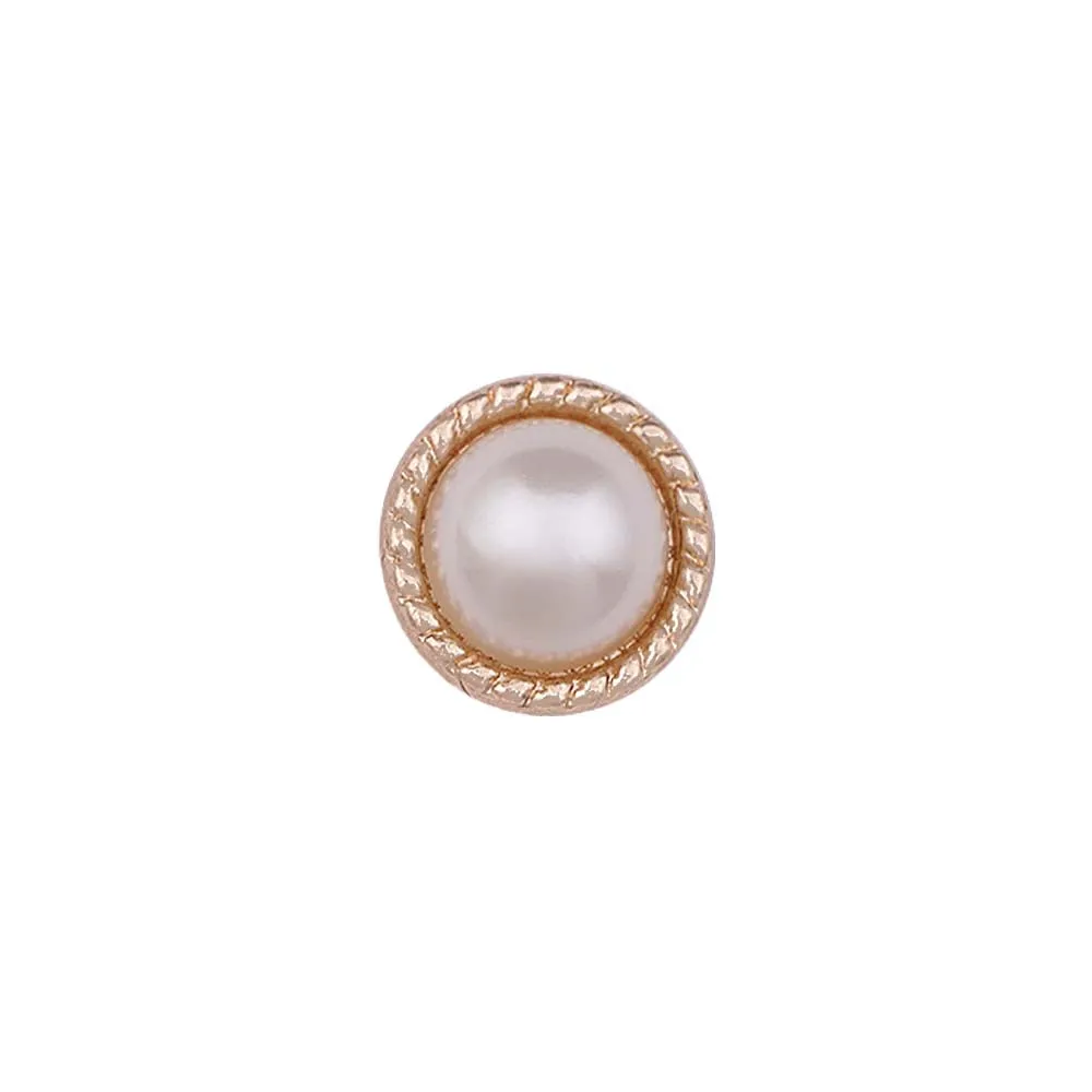 10mm (16L) Classic Shiny Gold Metal Pearl Dress Buttons