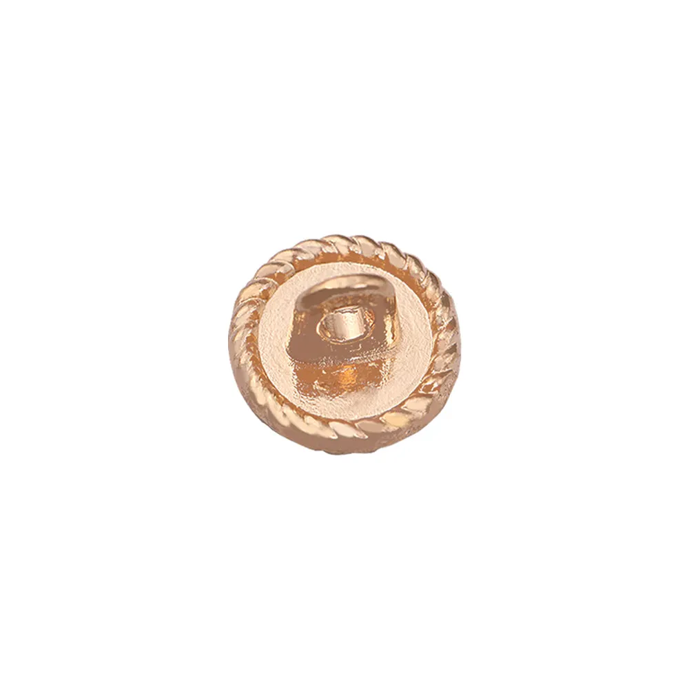 10mm (16L) Decorative Rounded Rim Shiny Gold Pearl Buttons