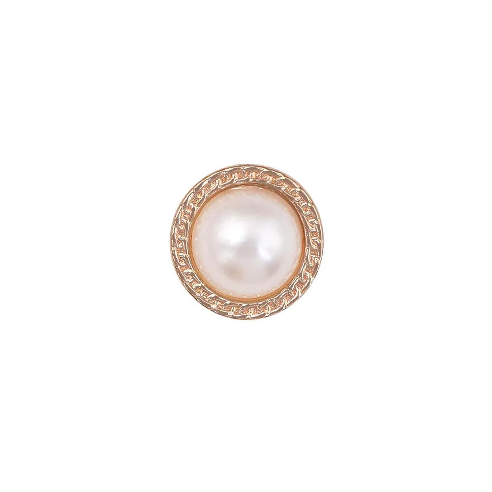 10mm (16L) Round Shape Shiny Pearl Metal Buttons