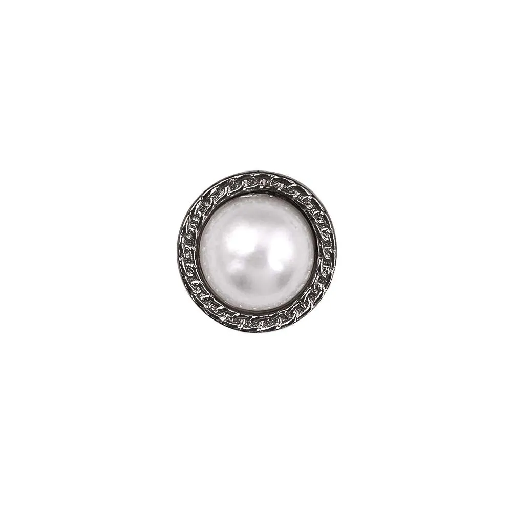 10mm (16L) Round Shape Shiny Pearl Metal Buttons