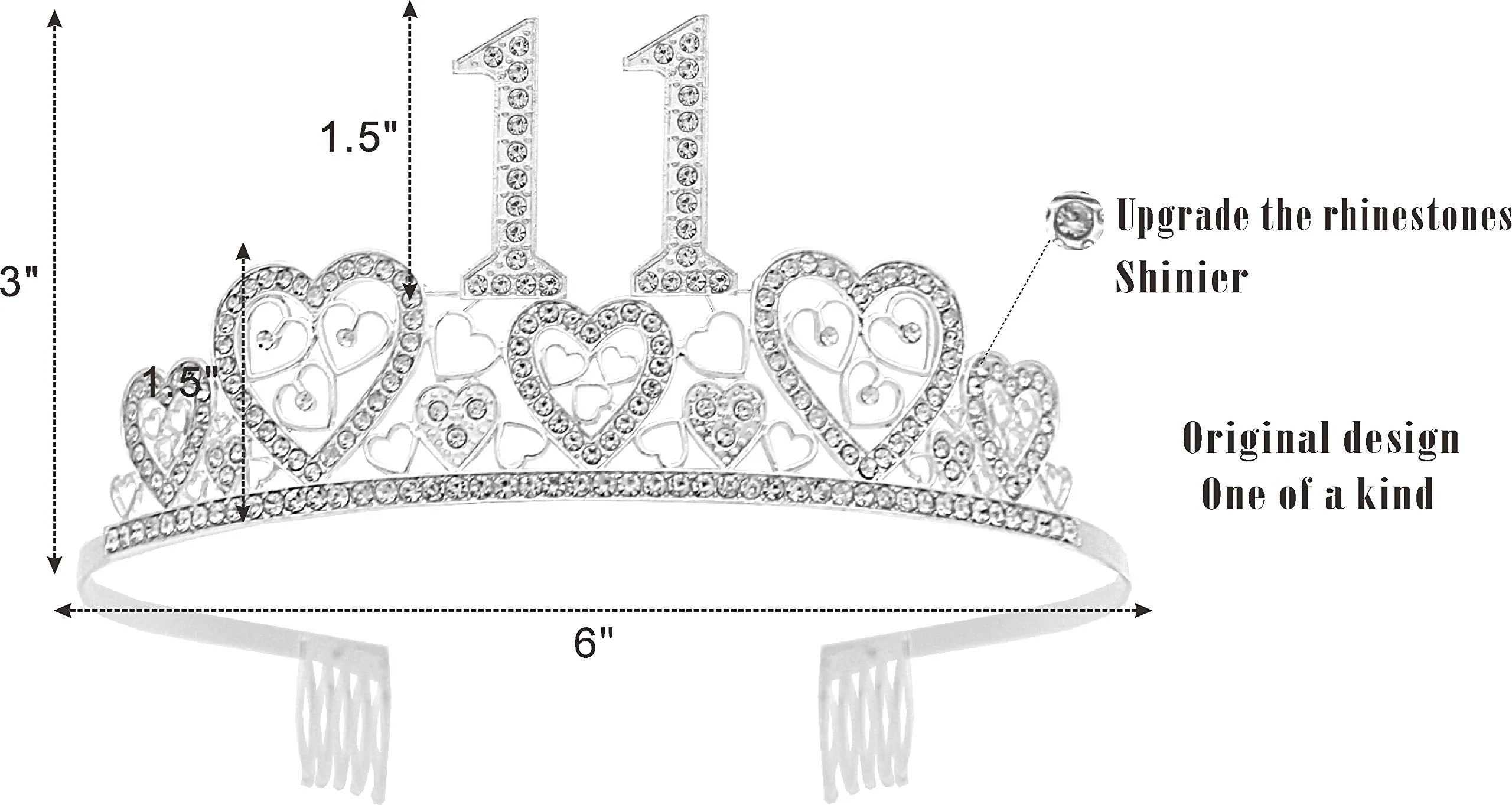 11th Birthday Sash,11th Birthday Tiara,11th Birthday Decorations for Her,11th Birthday