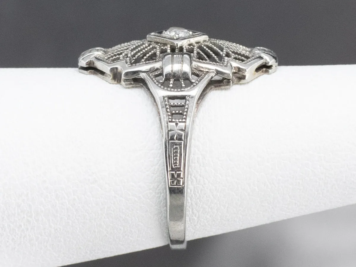 18K Gold Art Deco Diamond Dinner Ring