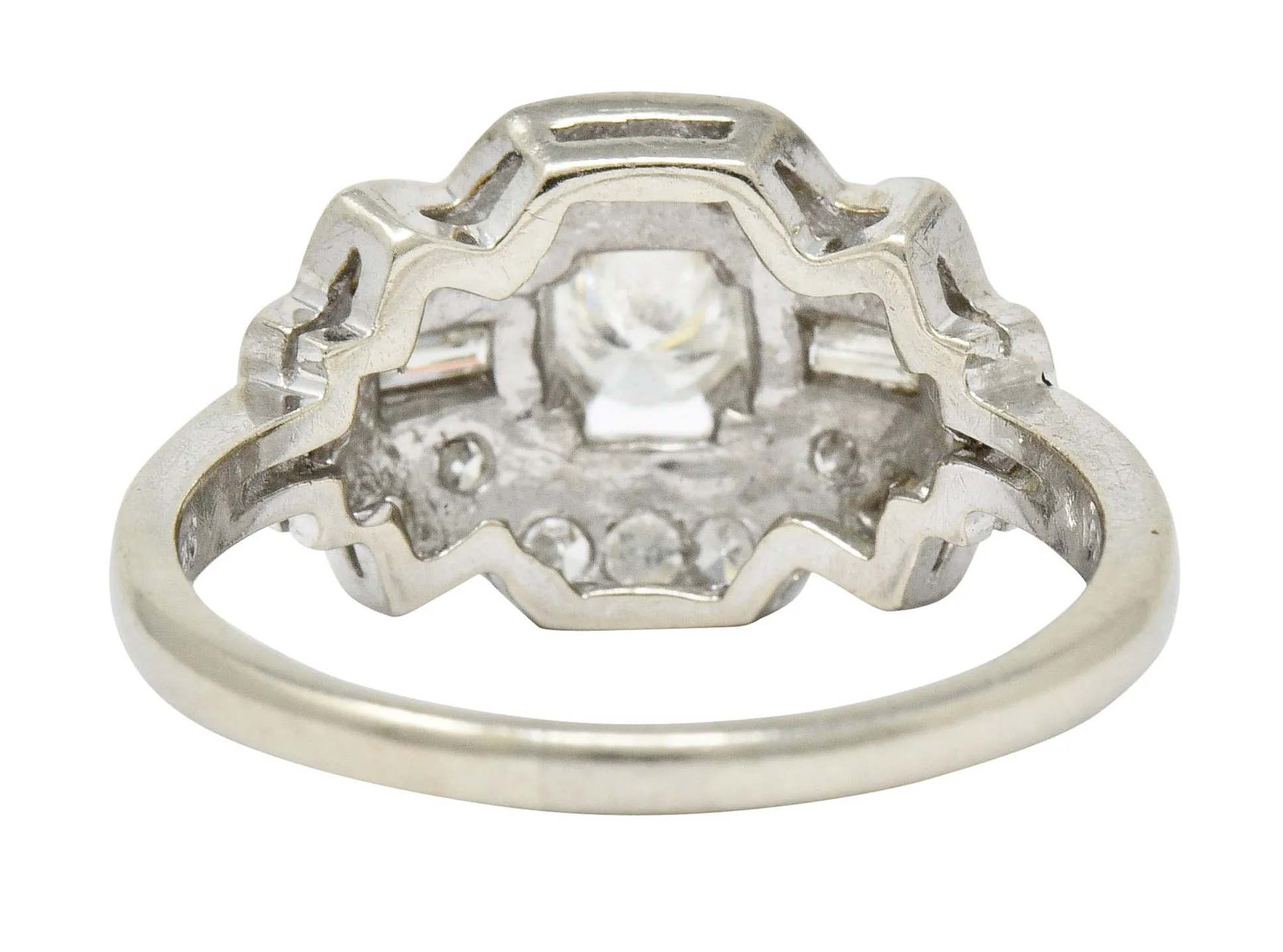 1950's Mid-Century Diamond 14 Karat White Gold Dinner Ring