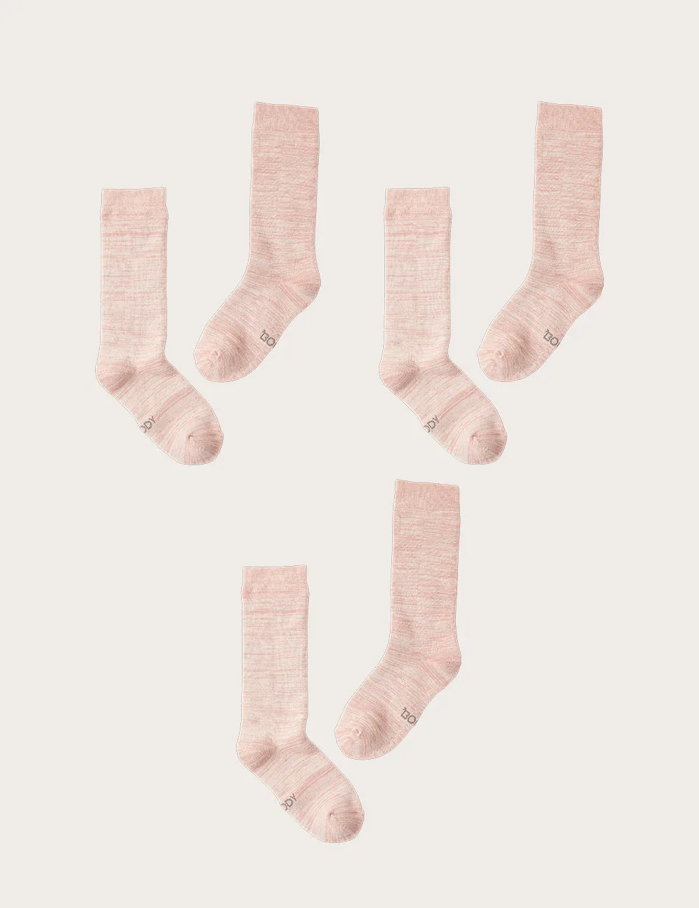 3-Pack Chunky Bed Socks - Dusty Pink Marl