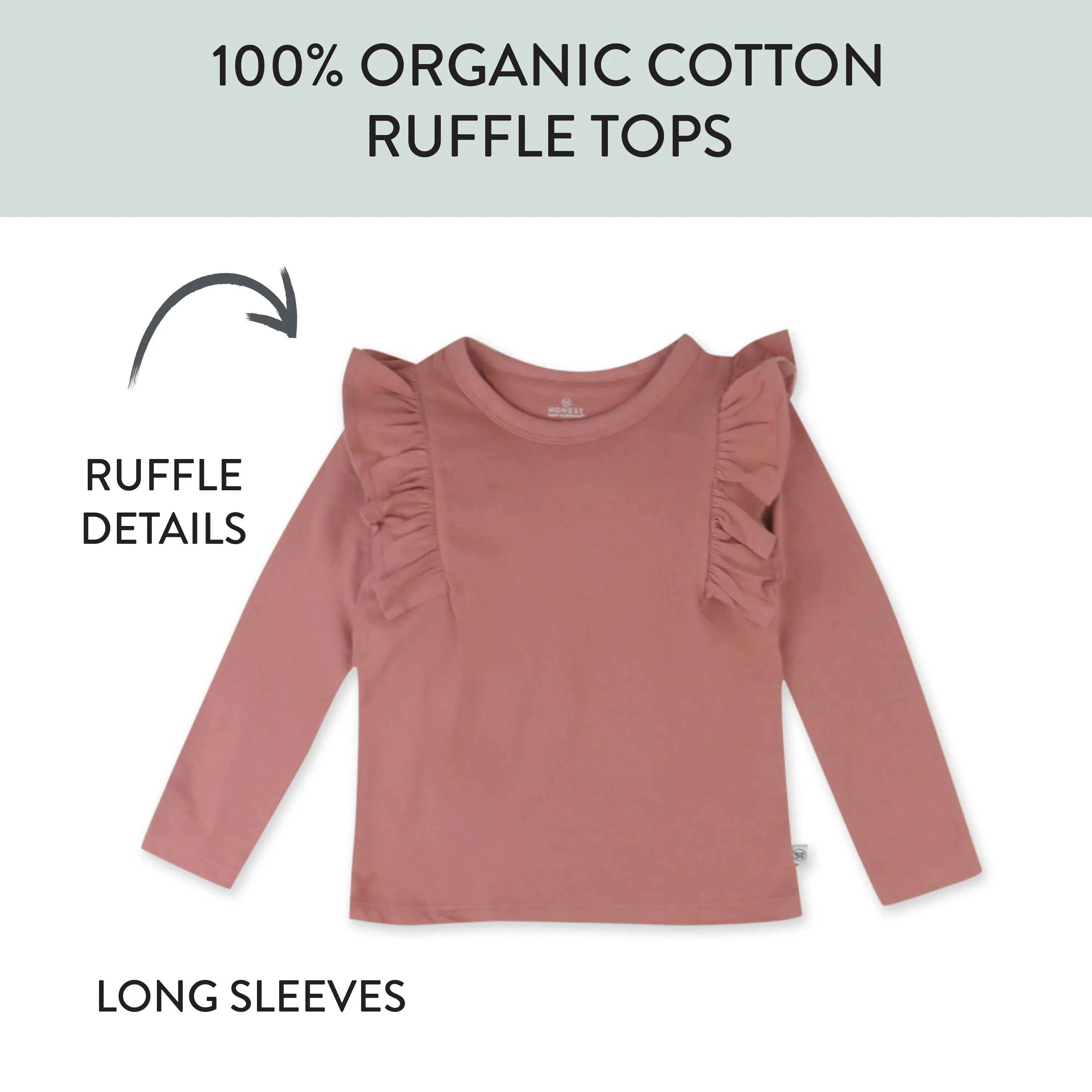 3-Piece Long Sleeve Ruffle T-Shirts