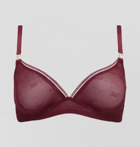 Abstract mesh non wired bralette [Garnet]