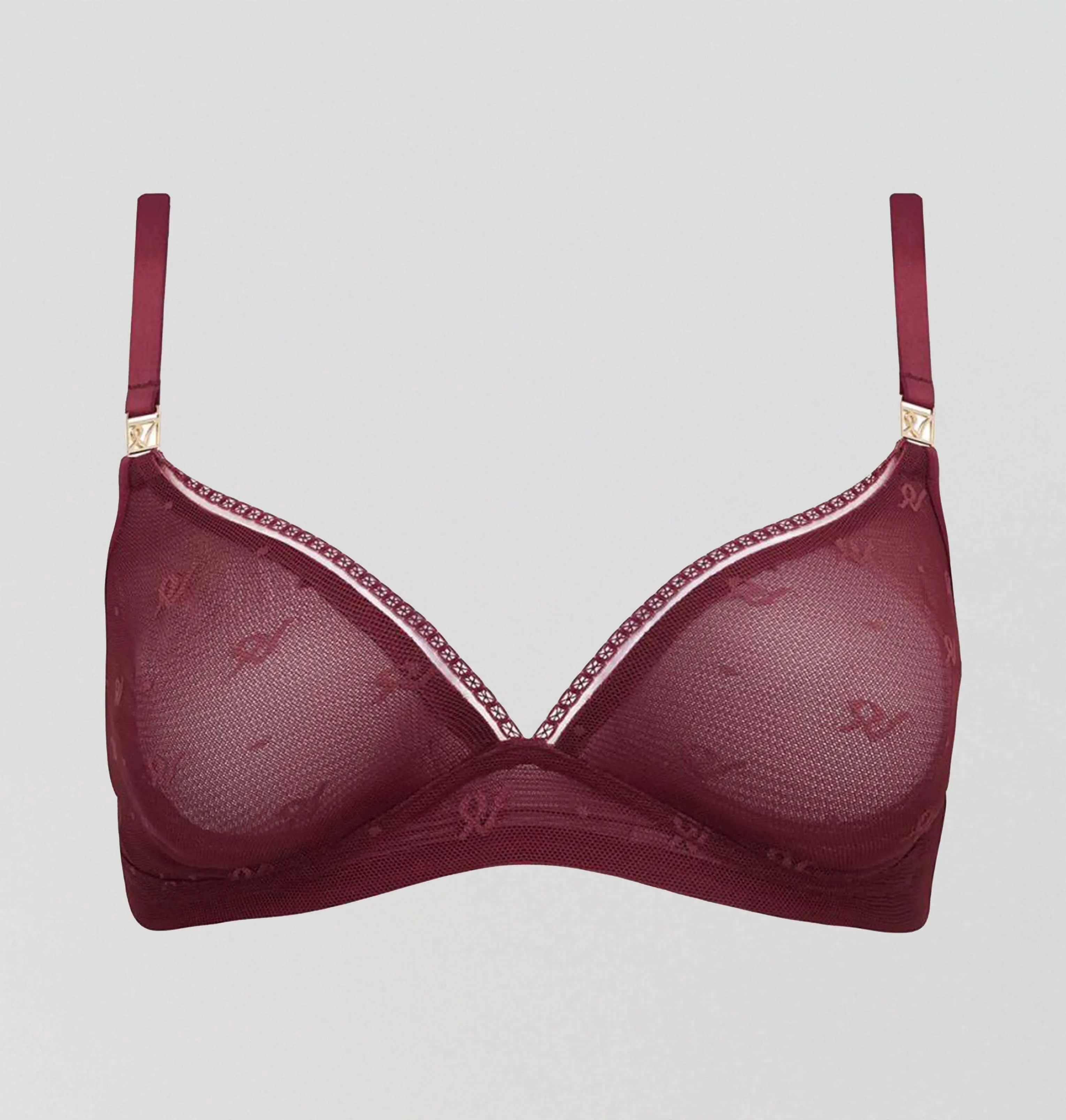 Abstract mesh non wired bralette [Garnet]