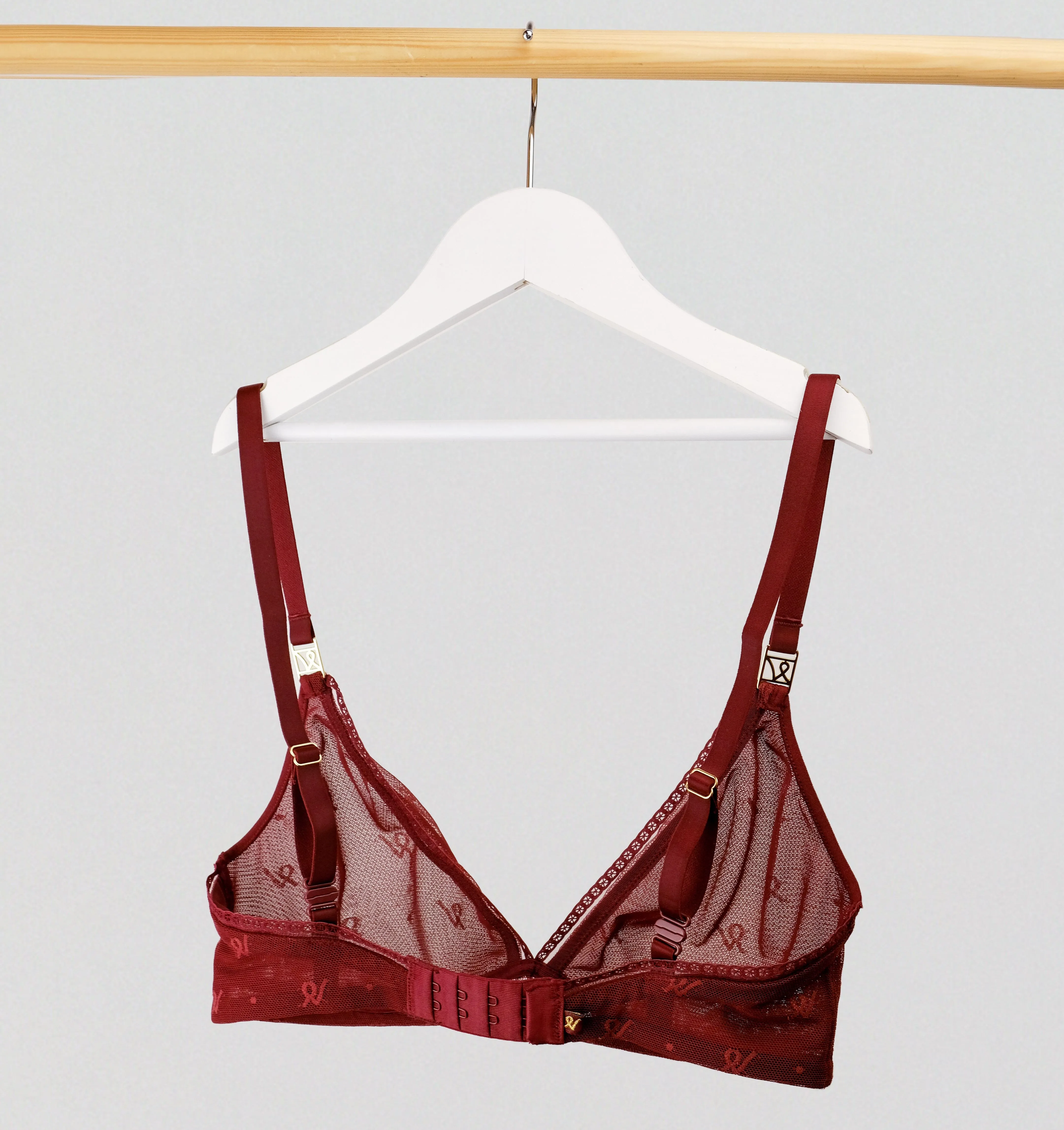 Abstract mesh non wired bralette [Garnet]