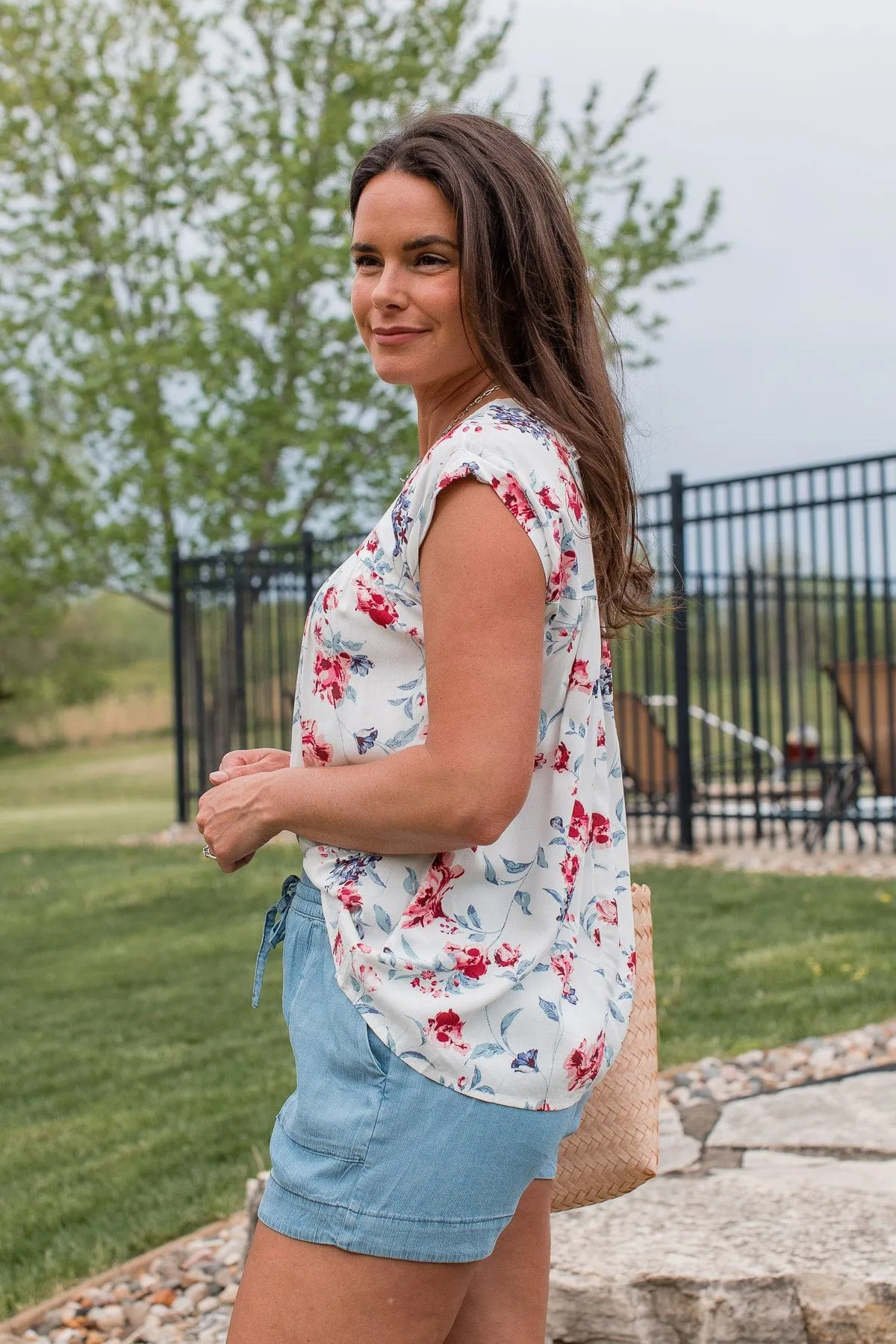 Acts Of Courage Floral Blouse- Ivory