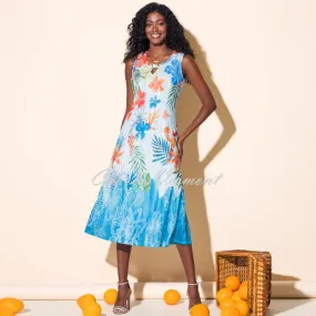 Alison Sheri Tropical Bird Dress With Keyhole Neckline - Style A43055