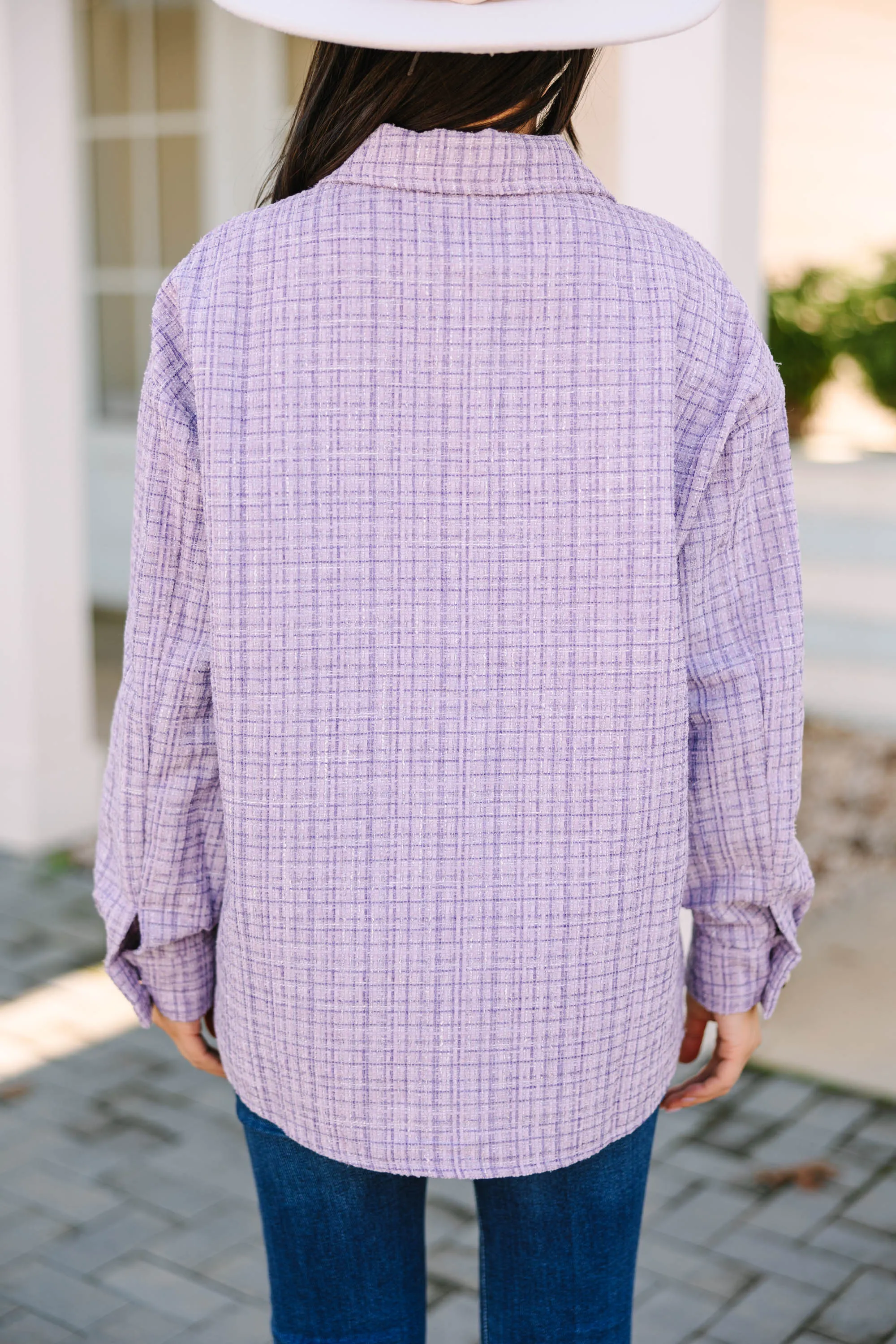 All Class Lavender Purple Tweed Jacket