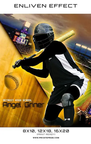 Angel Detroit High School Softball Sports Template -  Enliven Effects