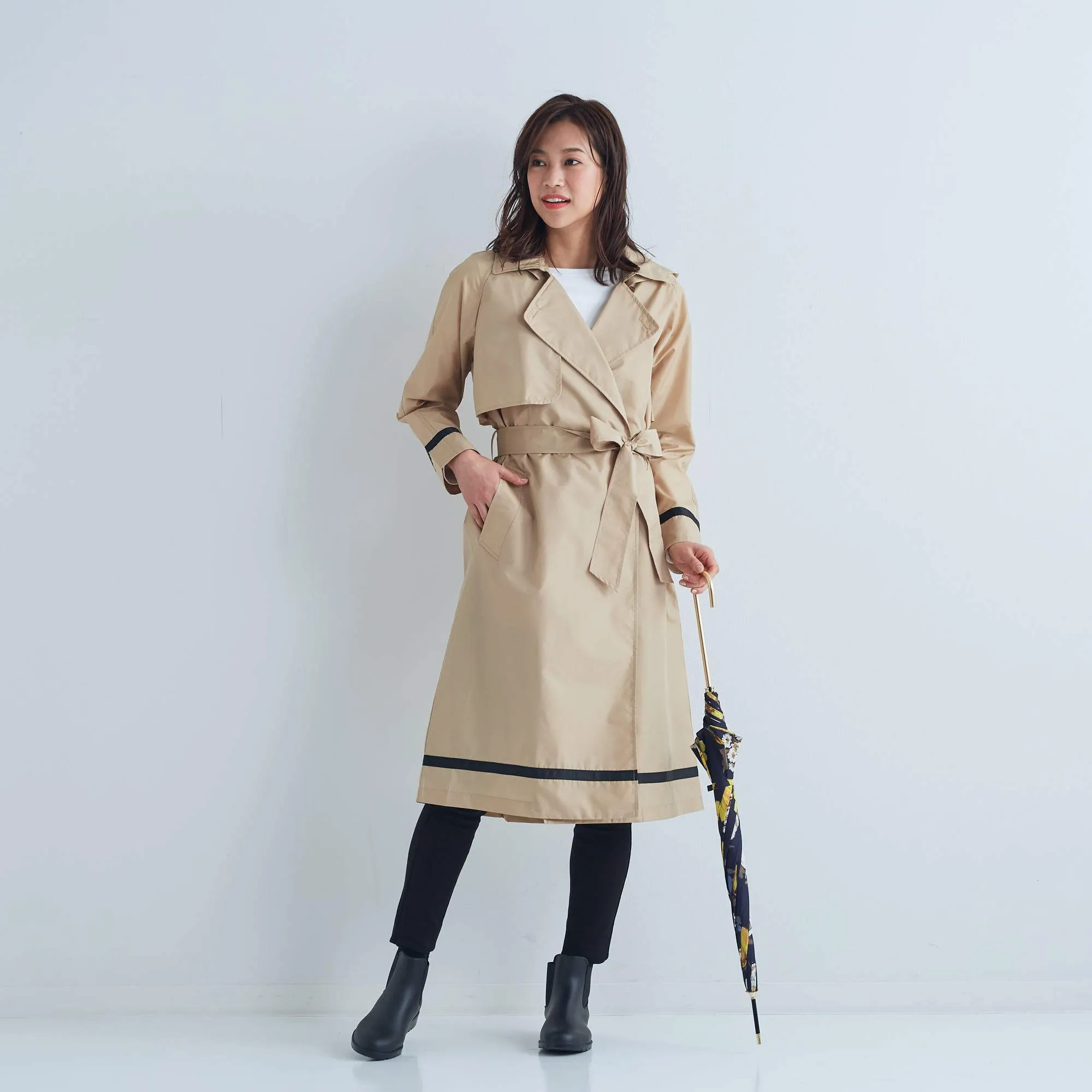 Anhelo Trench Rain Coat Beige