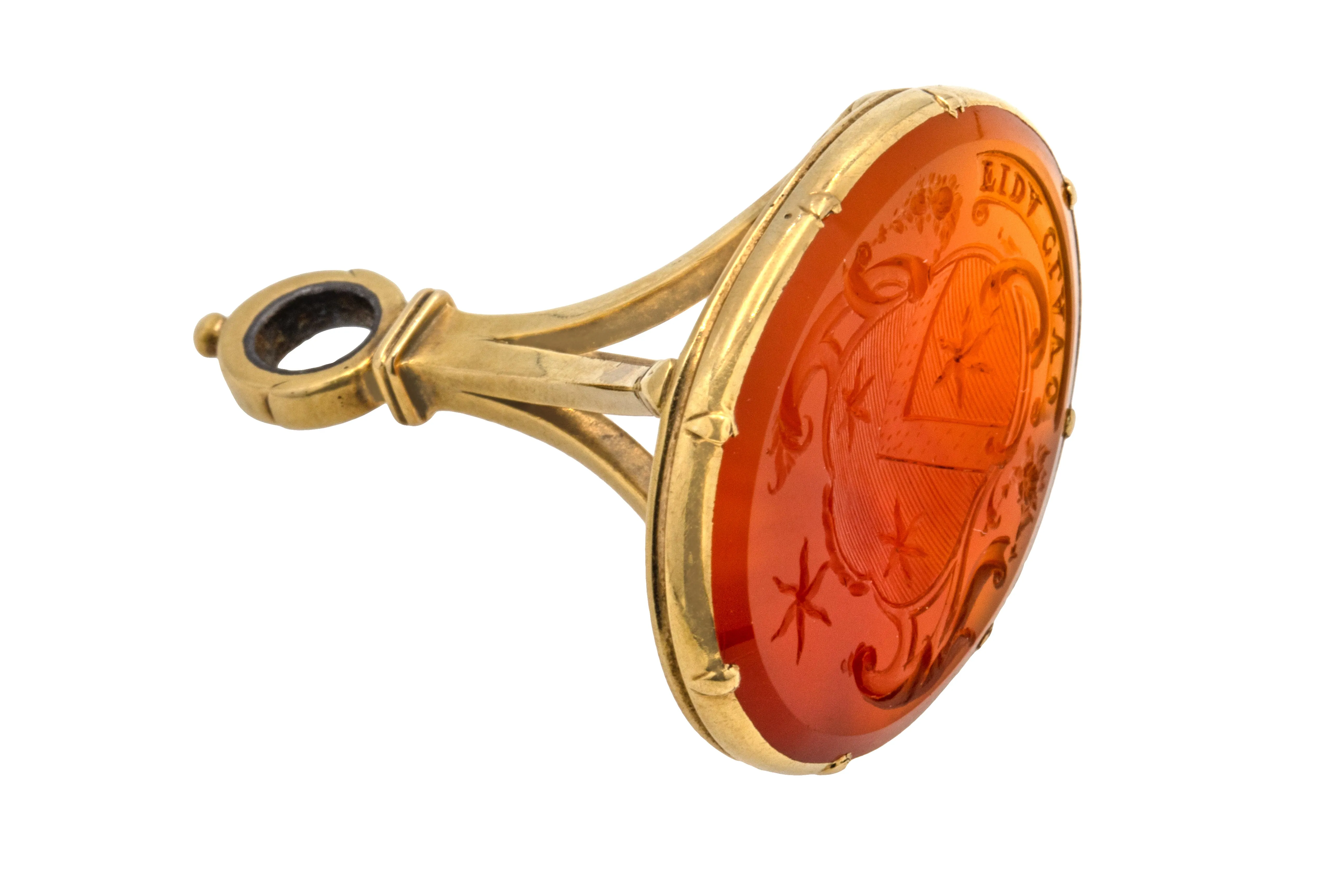 Antique 15ct Gold Carnelian Intaglio Fob Pendant