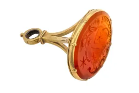 Antique 15ct Gold Carnelian Intaglio Fob Pendant