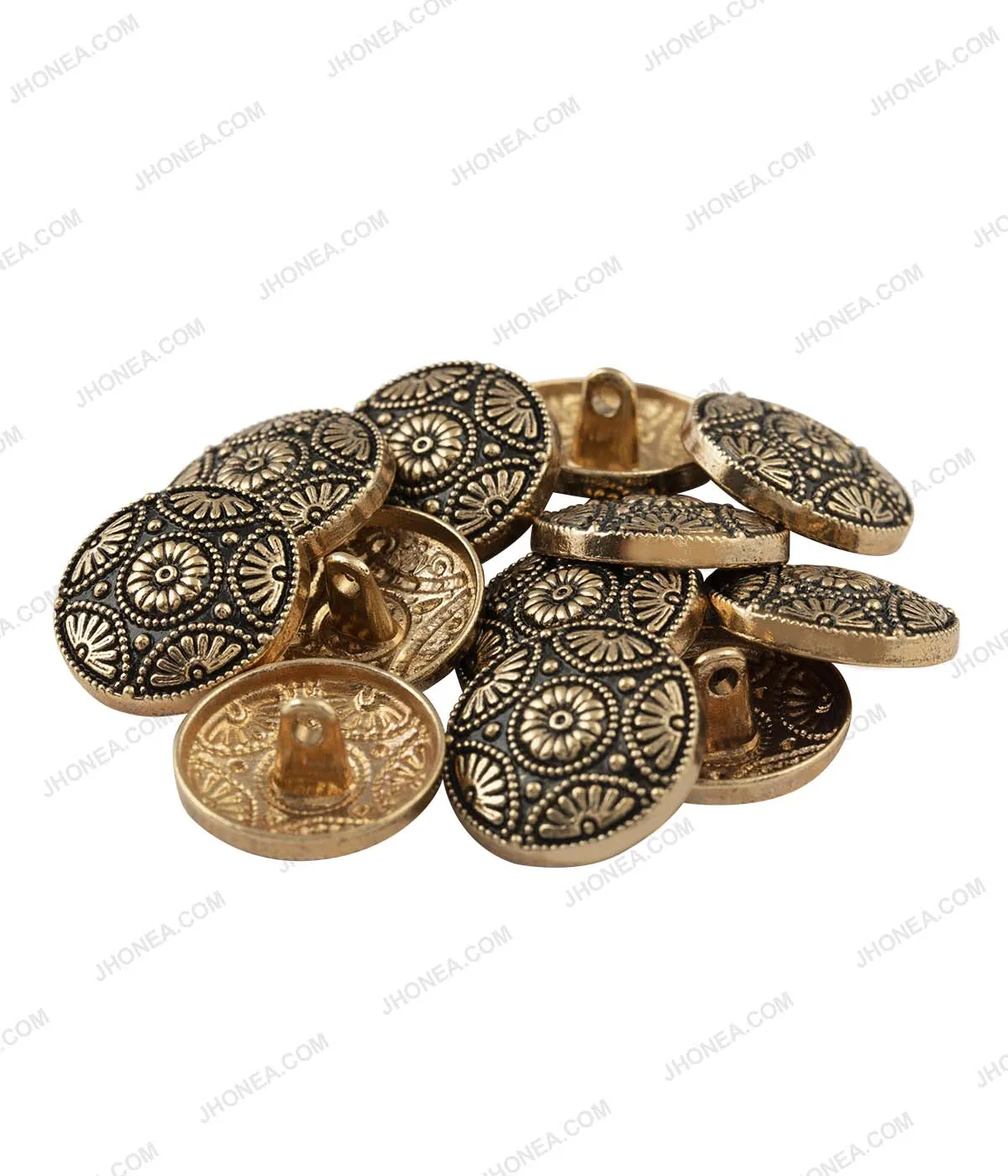 Antique Brass & Antique Gold Intricate Floral Design Ethnic Buttons