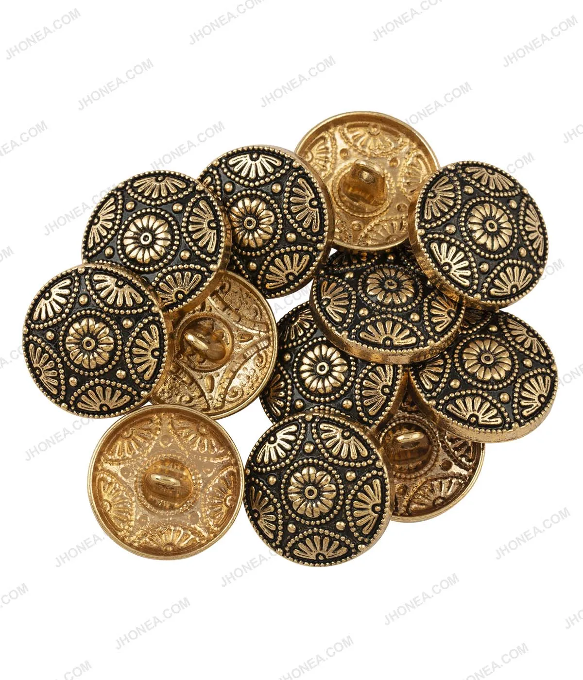 Antique Brass & Antique Gold Intricate Floral Design Ethnic Buttons