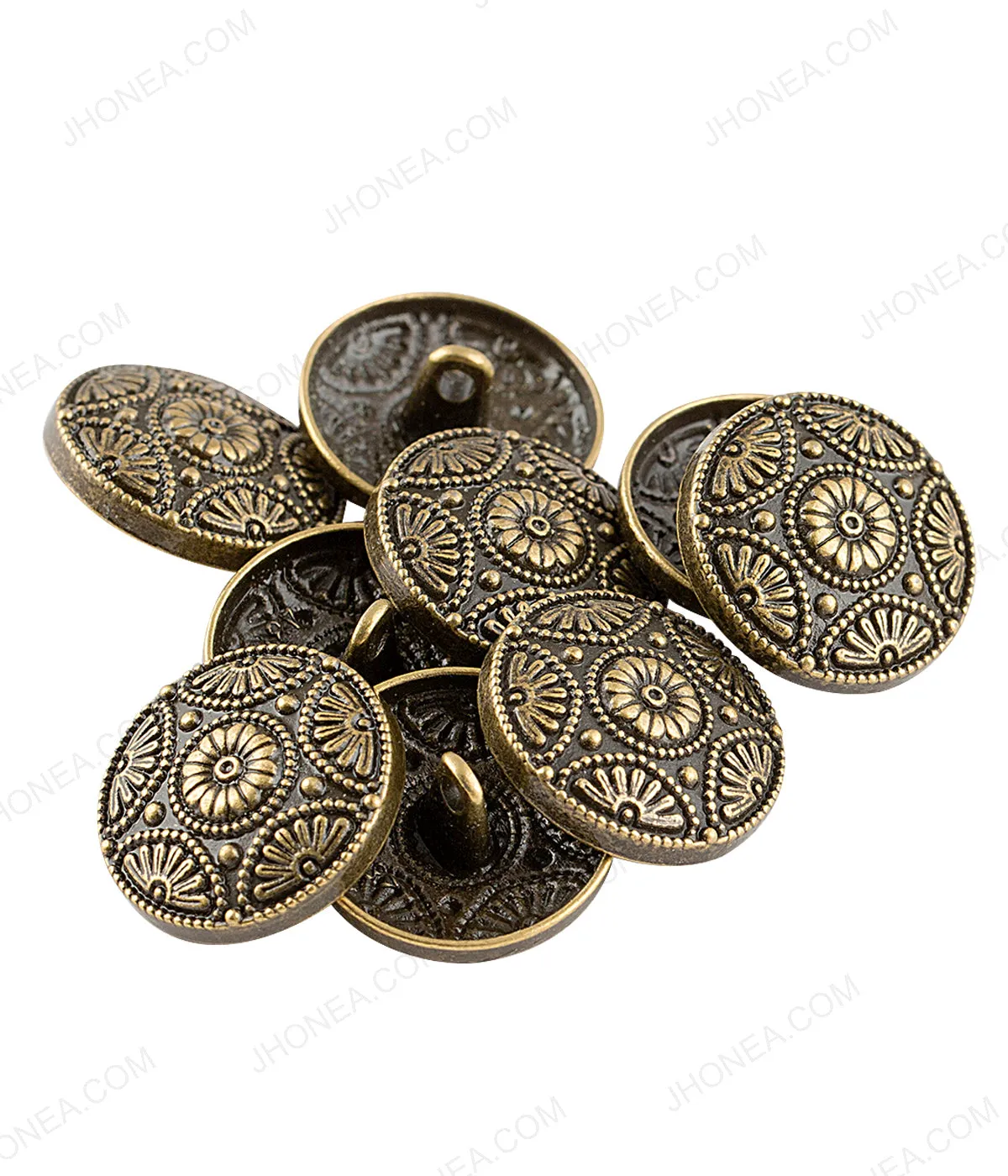 Antique Brass & Antique Gold Intricate Floral Design Ethnic Buttons