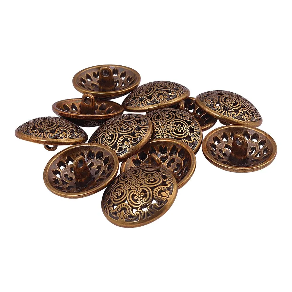 Antique Gold Cutwork Design Round Shape Shank Metal Buttons