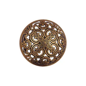 Antique Gold Cutwork Design Round Shape Shank Metal Buttons