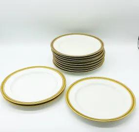 Antique set of 12 fine bone china dinner plates.