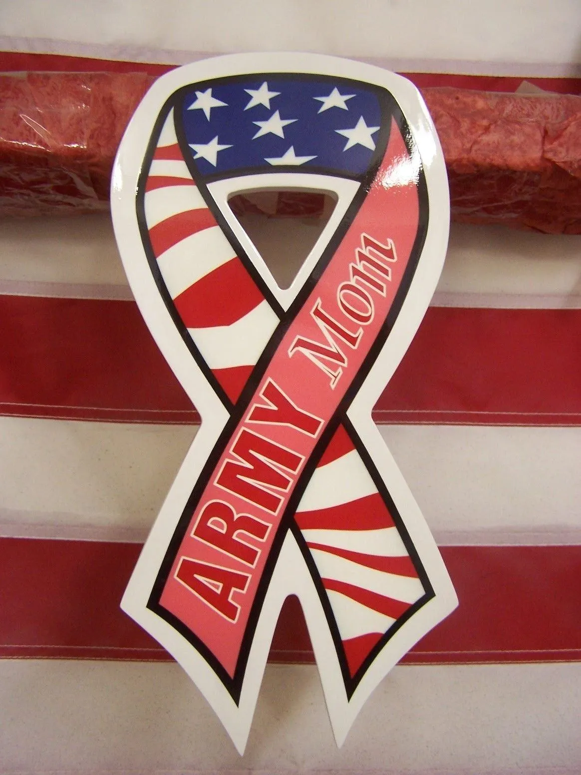 ARMY MOM wooden vinyl ribbon