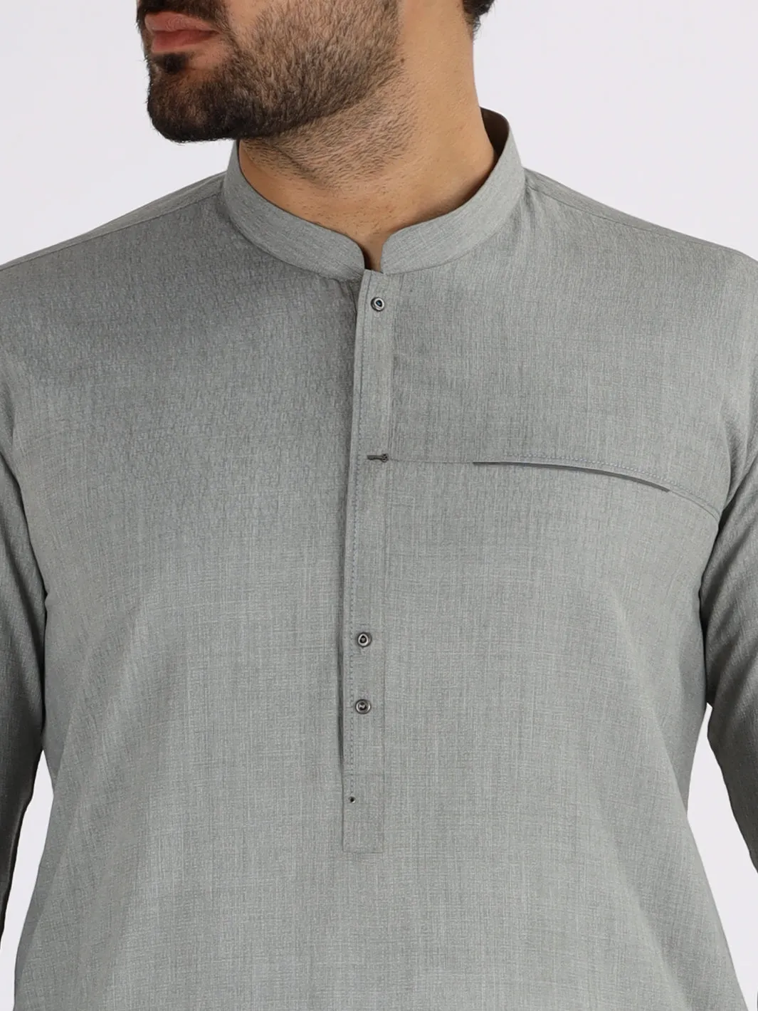 Ash Grey Blended Kurta - AL-K-862