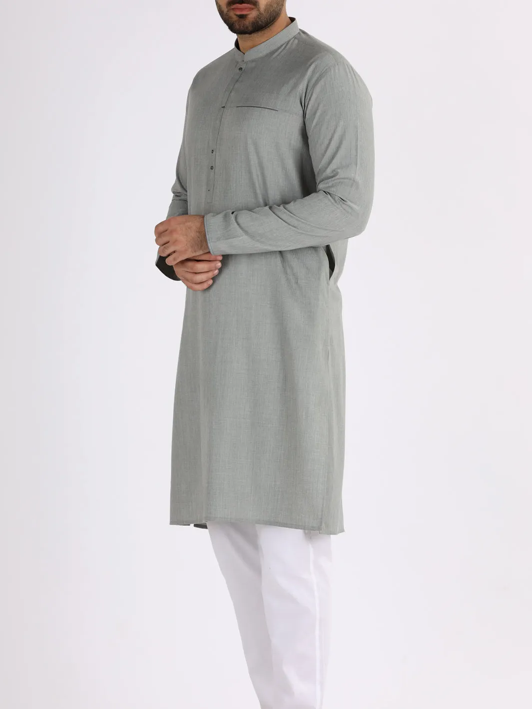 Ash Grey Blended Kurta - AL-K-862