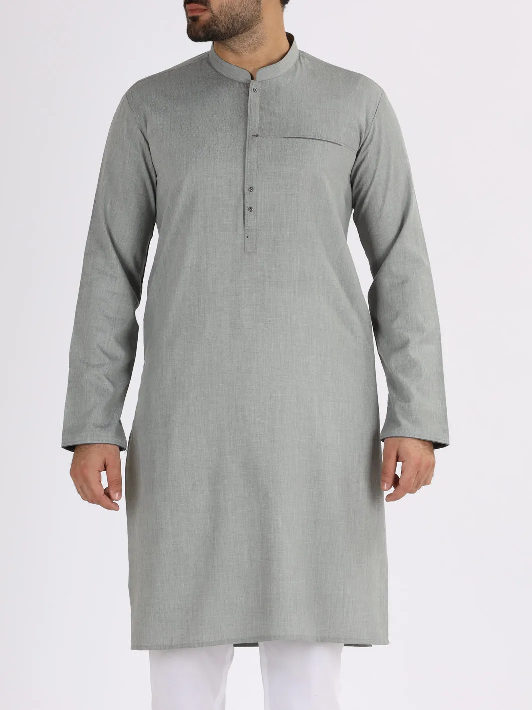 Ash Grey Blended Kurta - AL-K-862