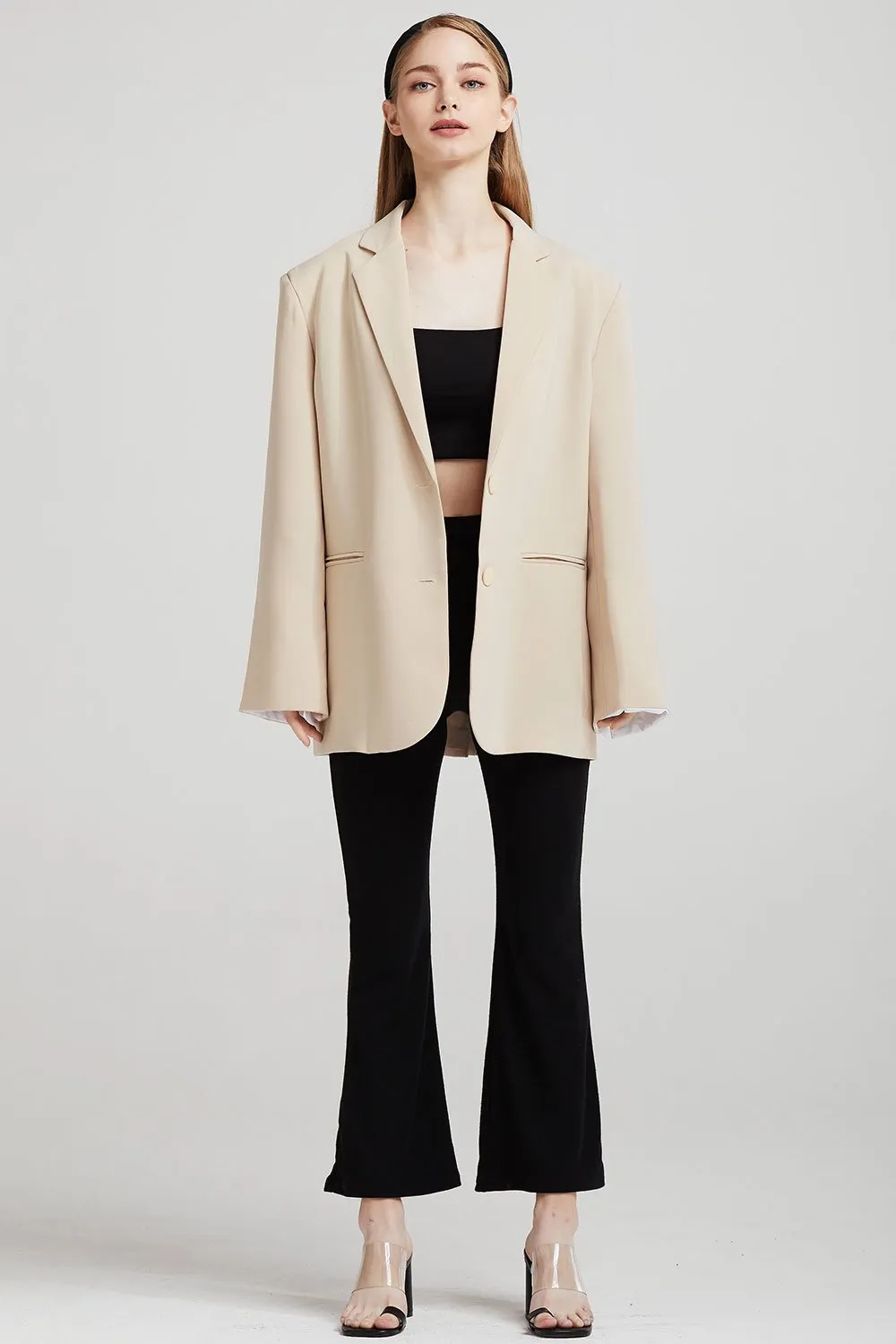 Ava Oversized Blazer w/Contrast Cuff