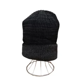 Avenel Rib Knit Beanie with Contrast Cuff Black/Charcoal