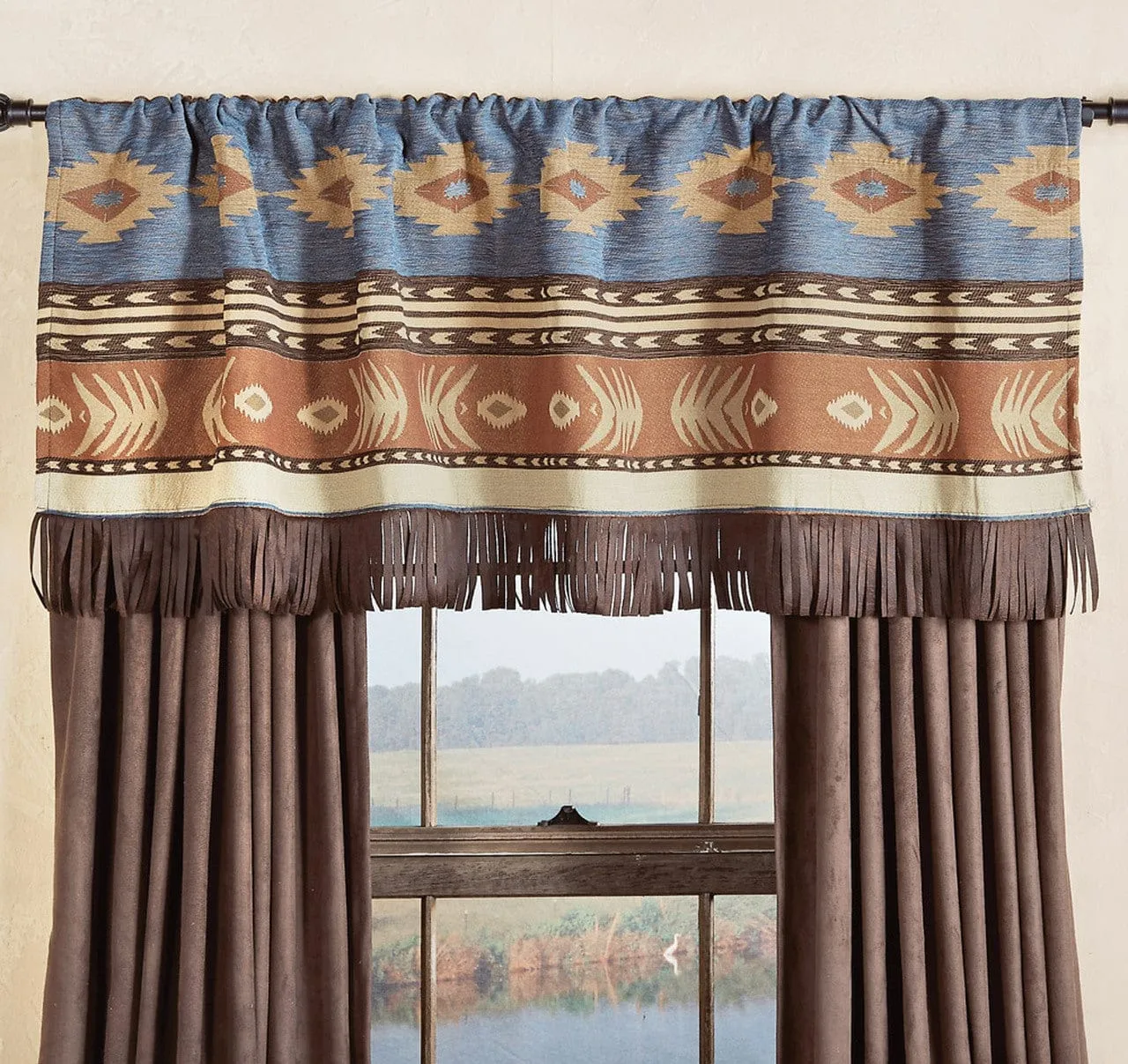 Badlands Blue Southwest Valance