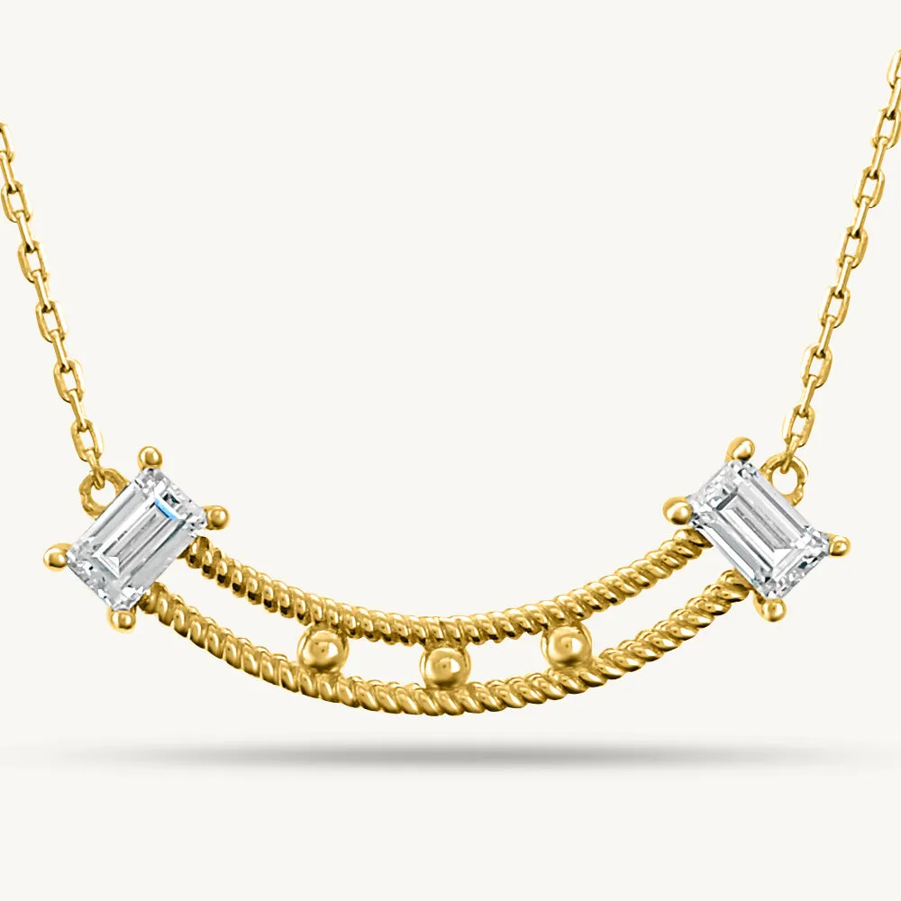 Baguette Stone Dainty Simle Bar Mangalsutra | 18k Gold Vermeil