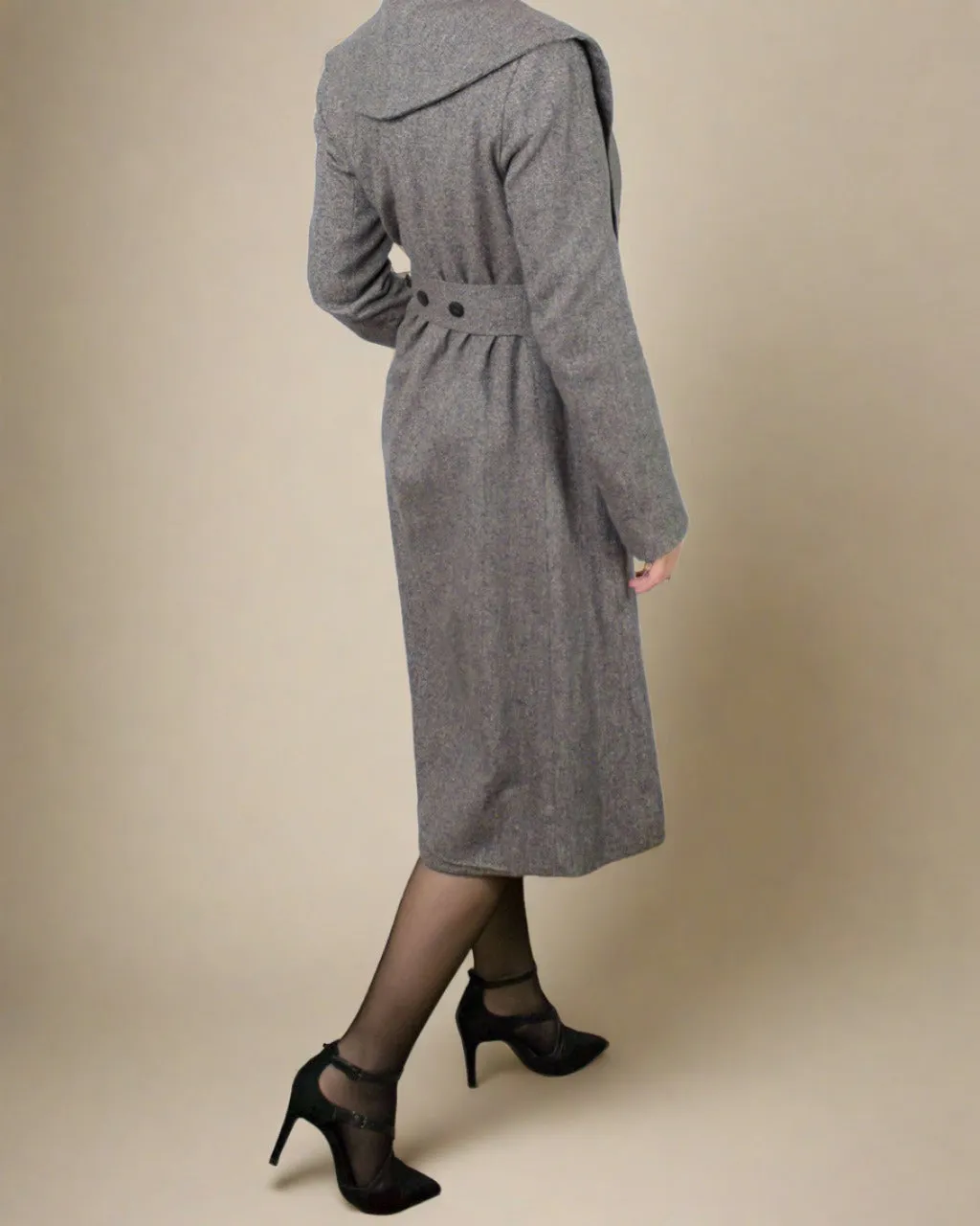 Baldo Grey Longline Fit and Flare Coat