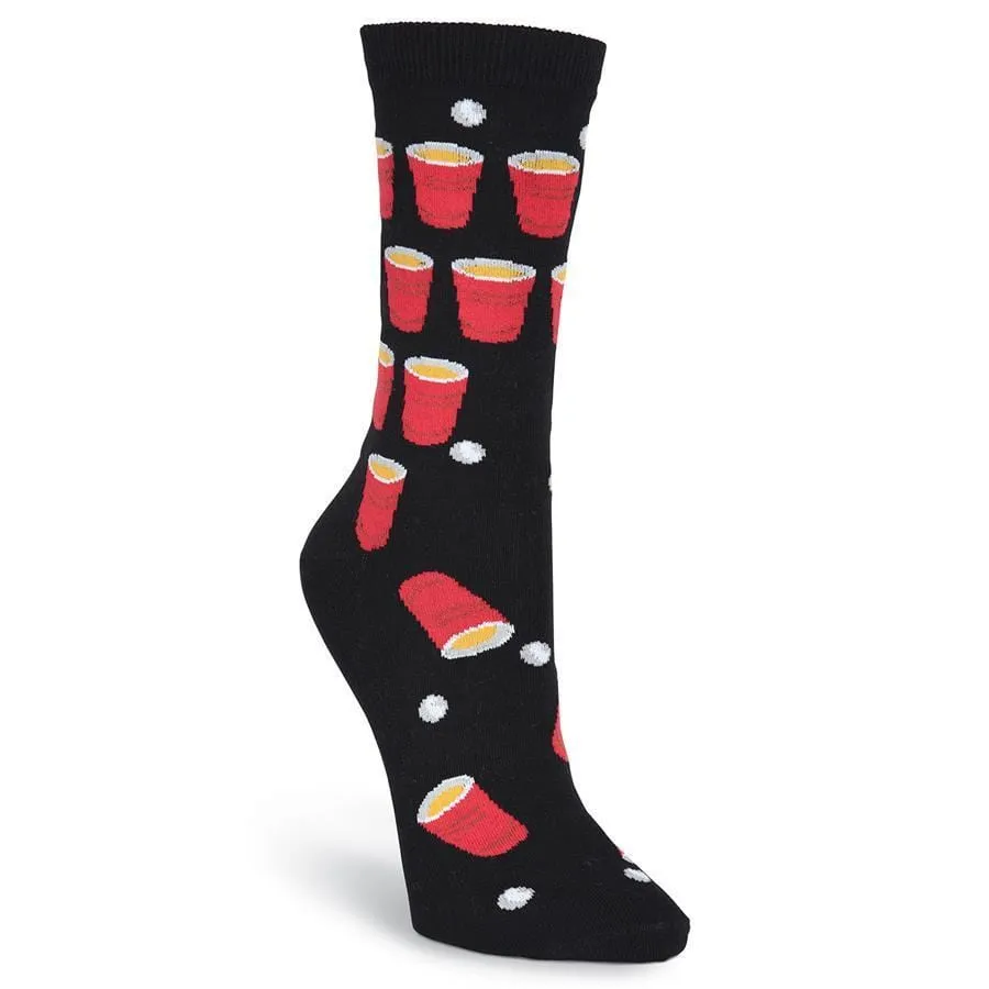 Beer Pong Socks Women's Crew Sock