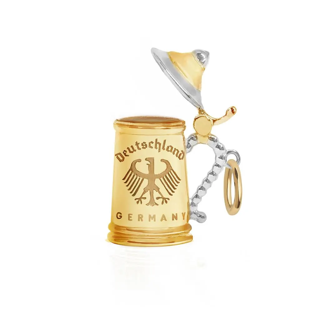 Beer Stein Charm Germany Solid Gold