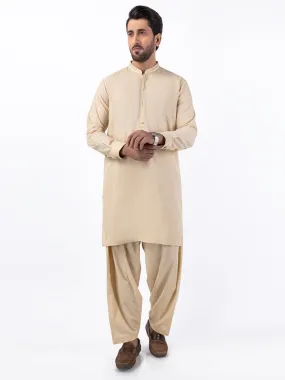 Beige Blended Kameez Shalwar - AL-KS-3064B