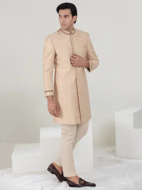 Beige Blended Sherwani - AL-SW-131