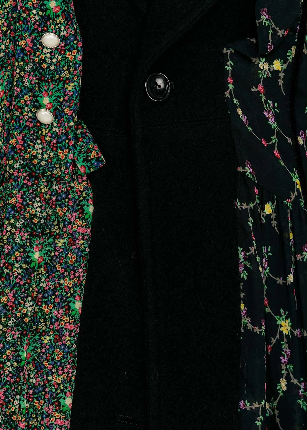 Black & Floral Reversible Dress Coat