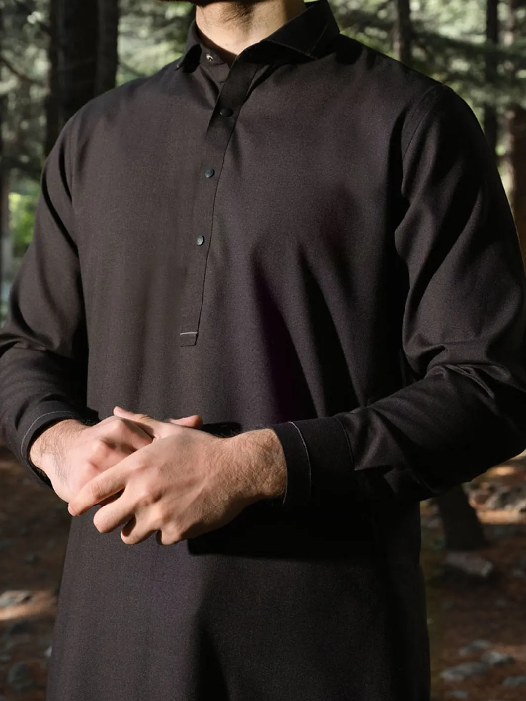 Black Blended Kameez Shalwar - ALWA-KS-164