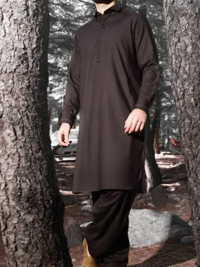 Black Blended Kameez Shalwar - ALWA-KS-164