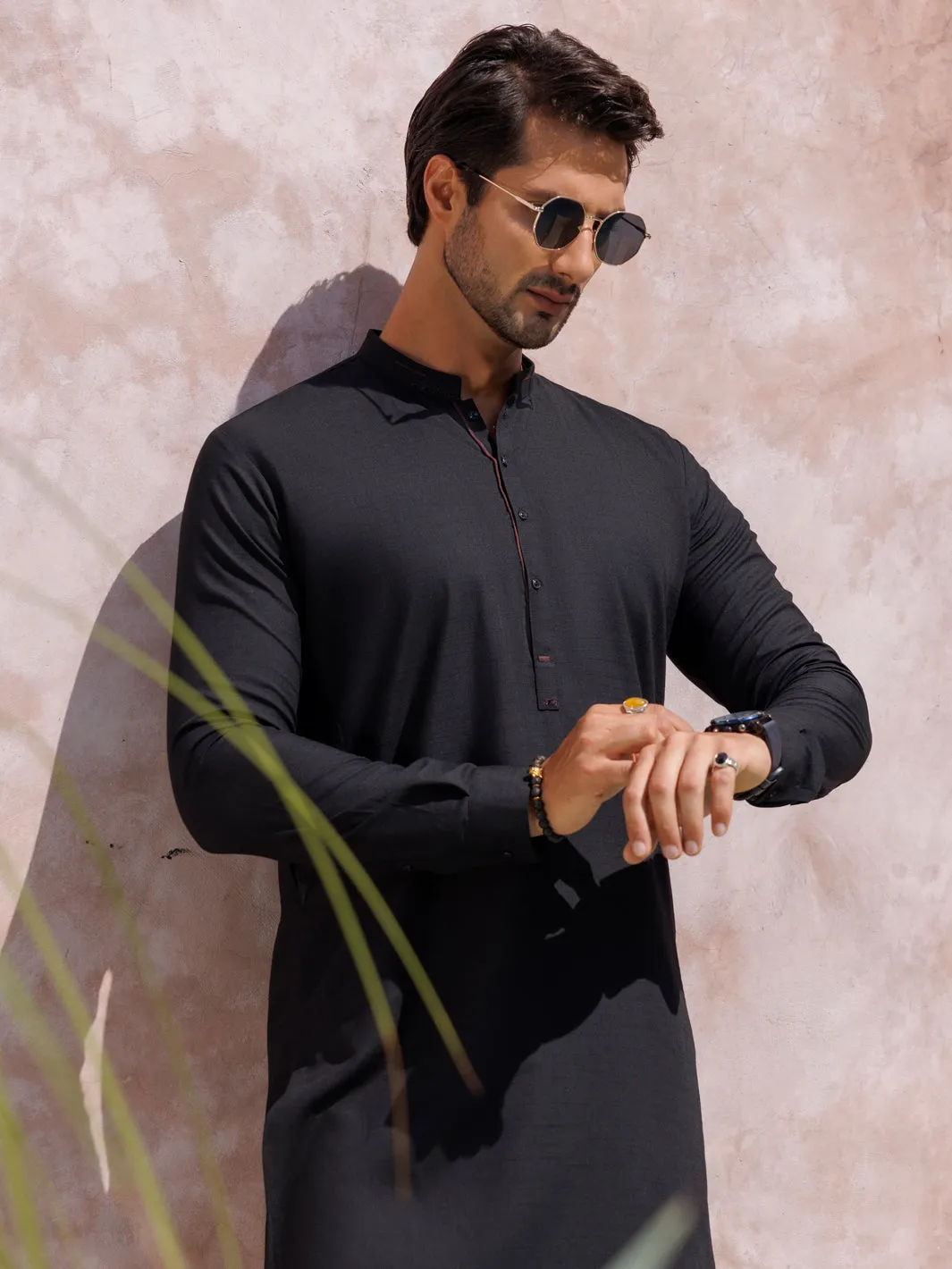 Black Blended Kurta Trouser - AL-KT-3003