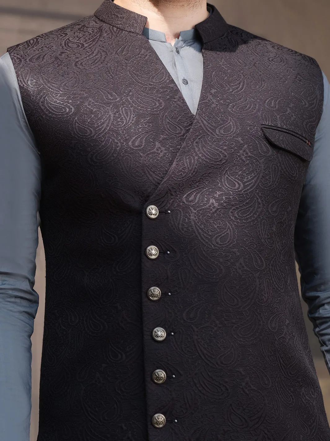 Black Blended Waistcoat - AL-WC-301