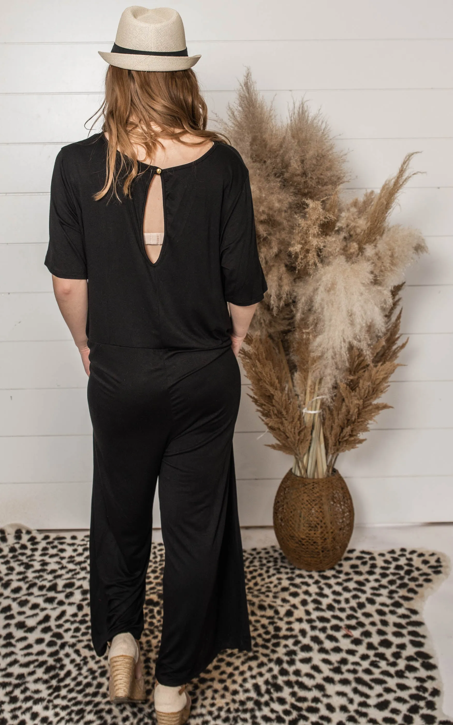 Black Capri Jumpsuit - Final Sale