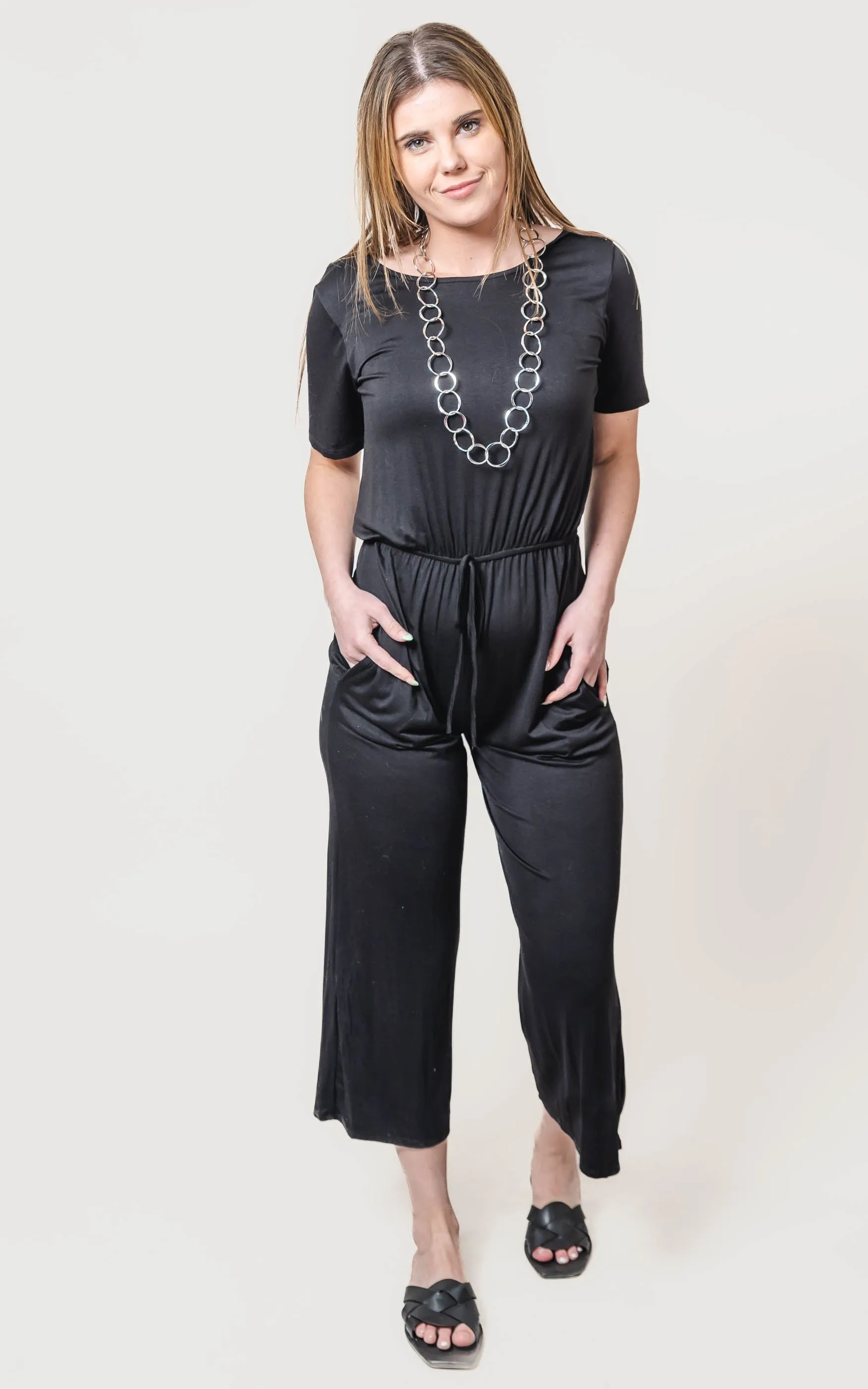 Black Capri Jumpsuit - Final Sale