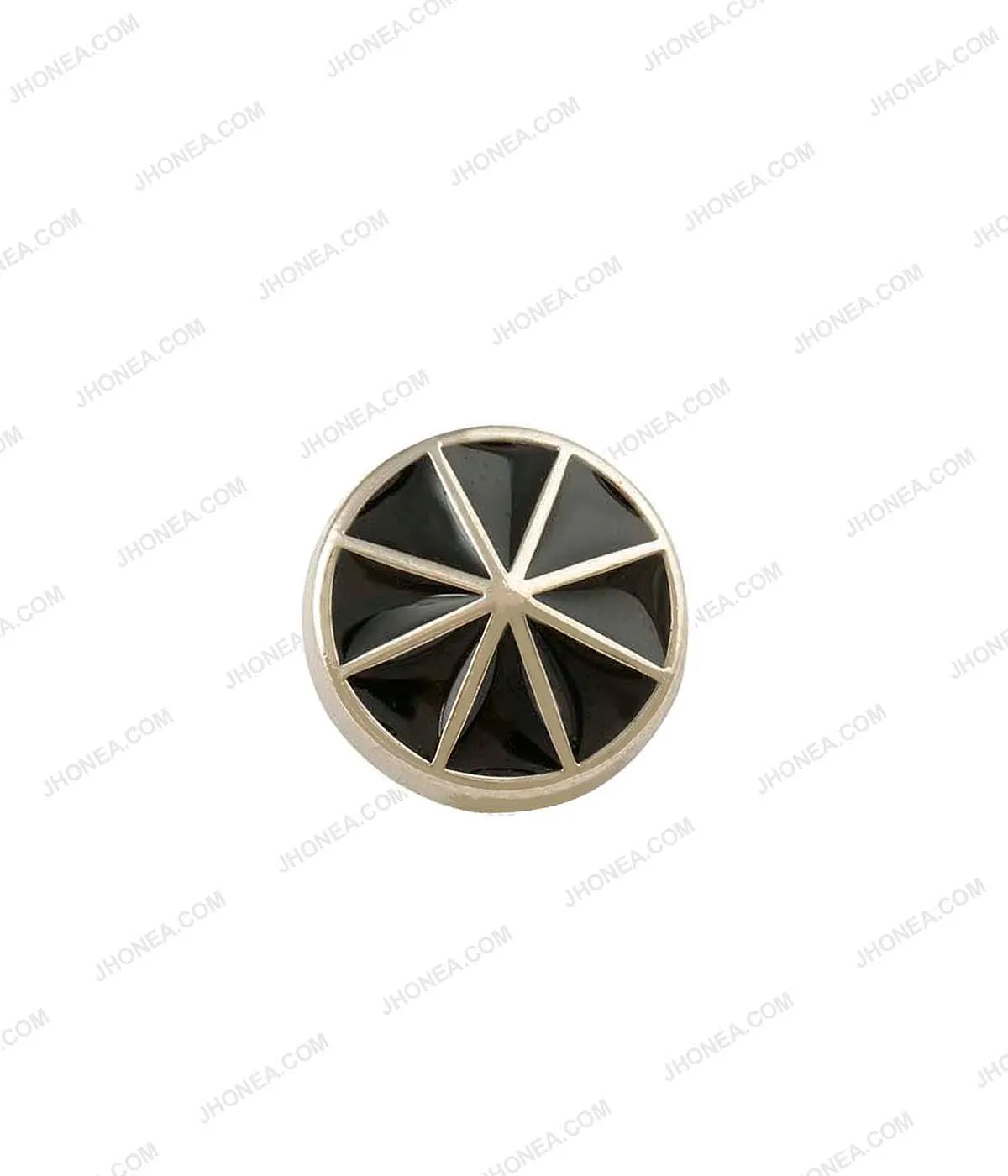 Black Enamel Shiny Wheel Design Surface Shirt Buttons